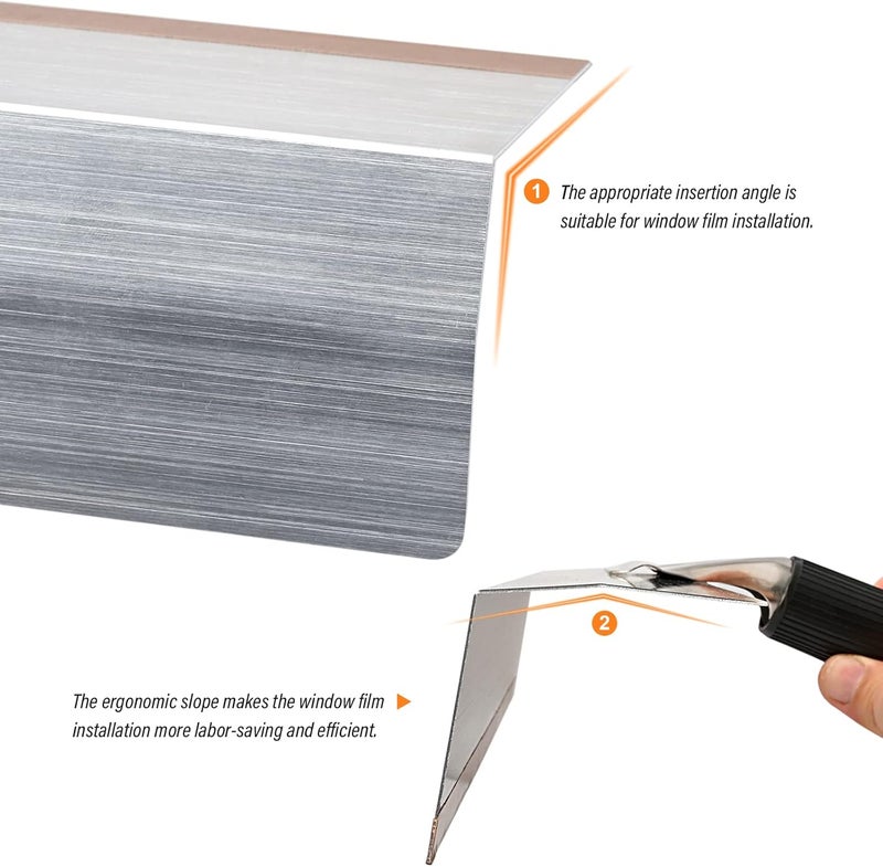 Gomake Widow Tint Tool Window Tint Installation Bottom Speed Loader Window Gap Wrapping Handle Speed Loader Carbon Vinyl Film Tuck Squeegee Car Glass Protection Vinyl Wrap Installing Aid Tool 13 inch - Image 4